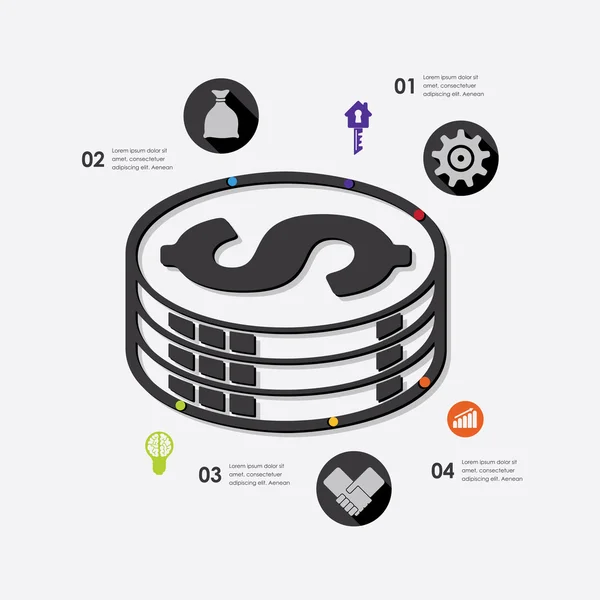 Infográfico de negócios com ícones — Vetor de Stock