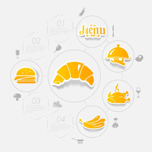 Εστιατόριο infographic αυτοκόλλητο — Διανυσματικό Αρχείο