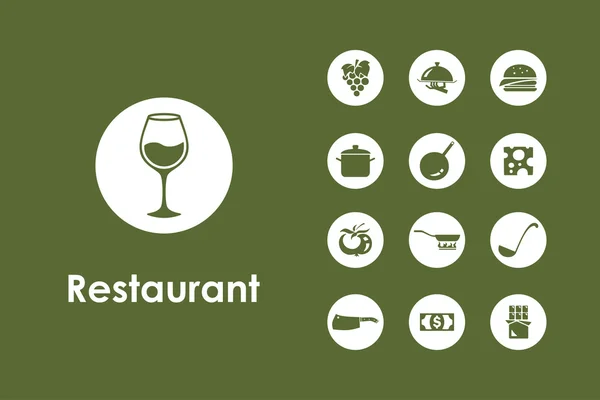 Conjunto de iconos simples de restaurante — Vector de stock