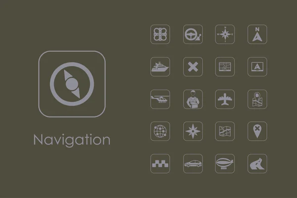 Set of navigation simple icons — Stock Vector