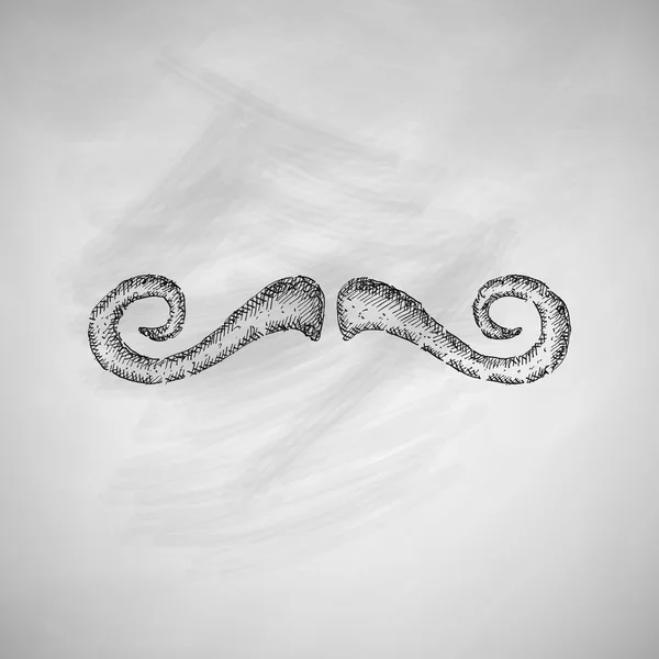 Ícone de bigode desenhado à mão — Vetor de Stock