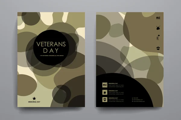 Дизайн плакату в денному стилі ветеранів — стоковий вектор