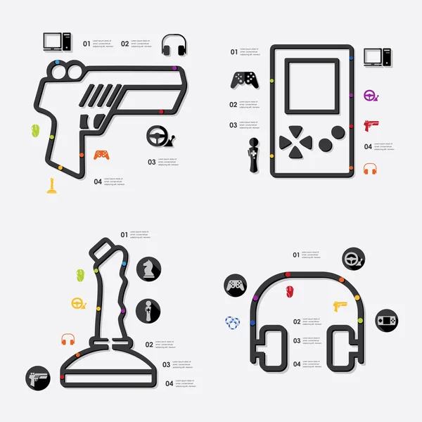 Spiel-Infografik mit Symbolen — Stockvektor