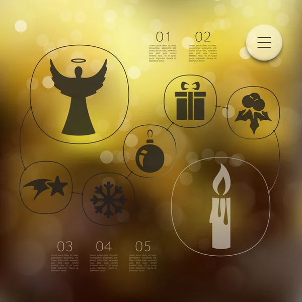 Infografía navideña con iconos — Vector de stock