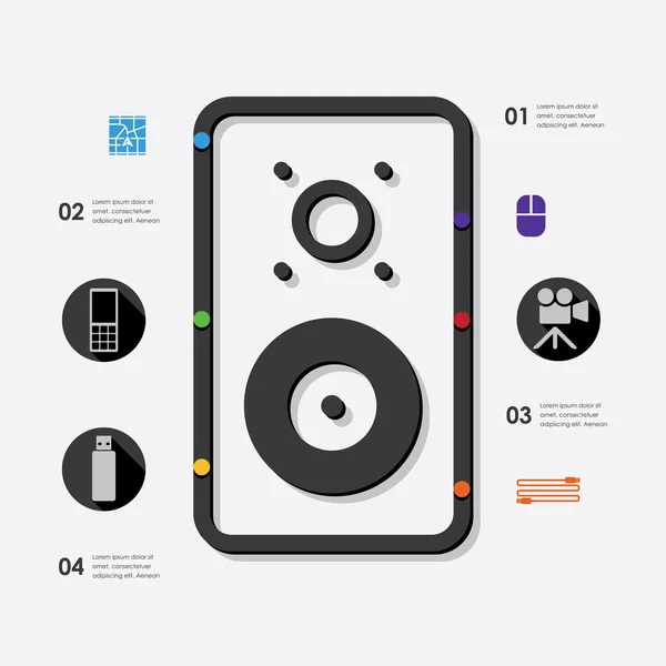 Technologie infographic s ikonami — Stockový vektor