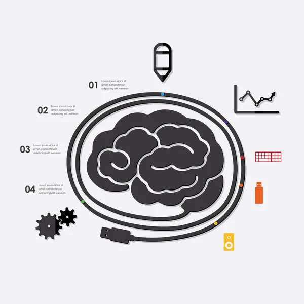 Technologie-Infografik mit Symbolen — Stockvektor