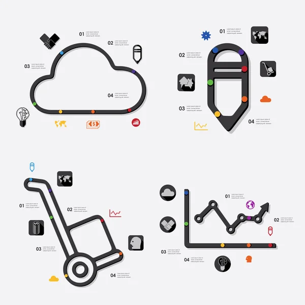 Business-Infografik mit Symbolen — Stockvektor