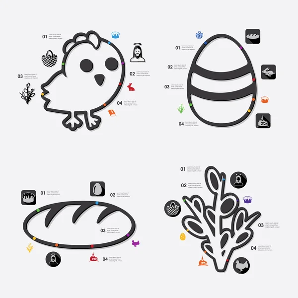 Infographie de Pâques avec icônes — Image vectorielle