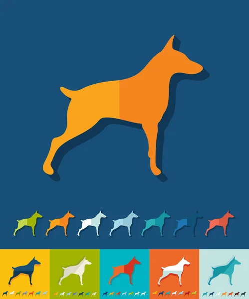 Doberman icon in flat design — Stock Vector