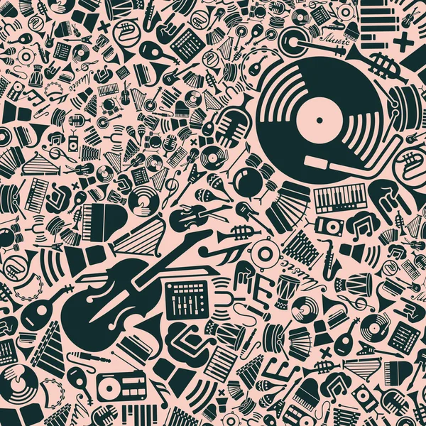 Music icons background — Stock Vector