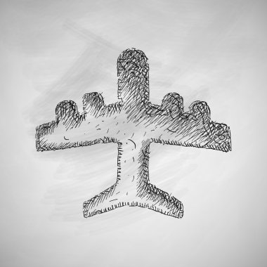 El çekilmiş uçak simgesi