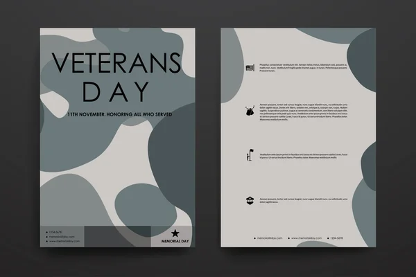 Plantillas de póster en estilo de día de veteranos — Vector de stock