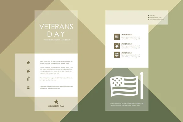 Poster templates in veterans day style — Stock Vector