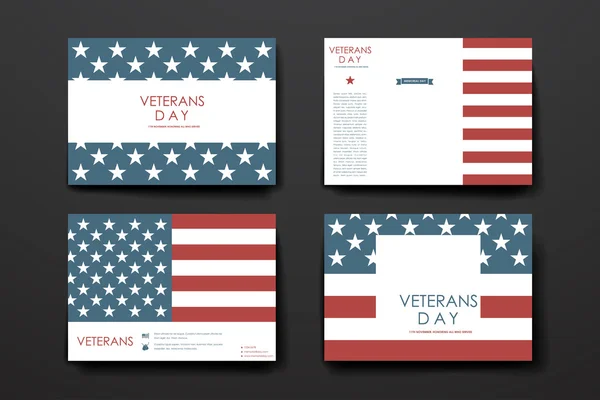 Banner template in veterans day style — Stock Vector