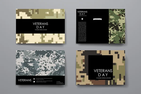 Plantilla de banner en estilo de día de veteranos — Archivo Imágenes Vectoriales