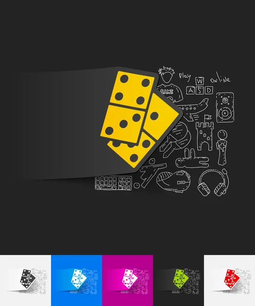 Autocollant en papier domino — Image vectorielle