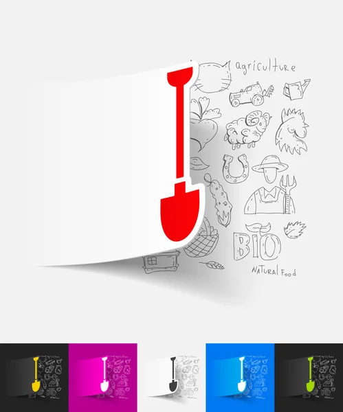 シャベル紙ステッカー — ストックベクタ