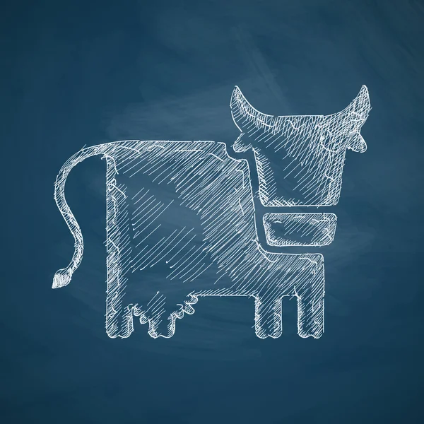 Icono de vaca dibujado a mano — Vector de stock