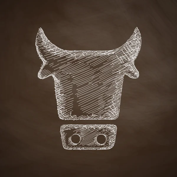 Icona della mucca disegnata a mano — Vettoriale Stock
