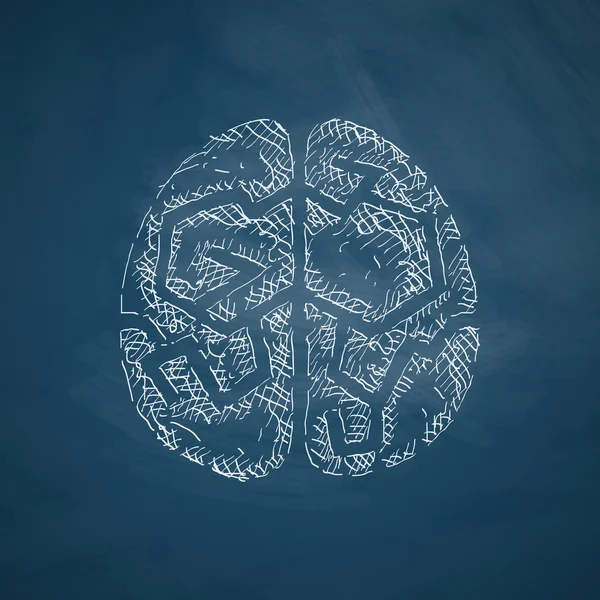 Hand drawn brain icon — Stock Vector