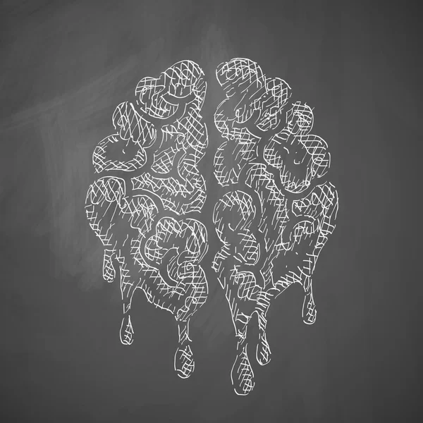 Icono cerebral dibujado a mano — Archivo Imágenes Vectoriales