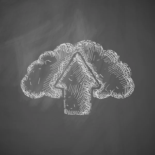 Pictogram van een hand getrokken wolk — Stockvector