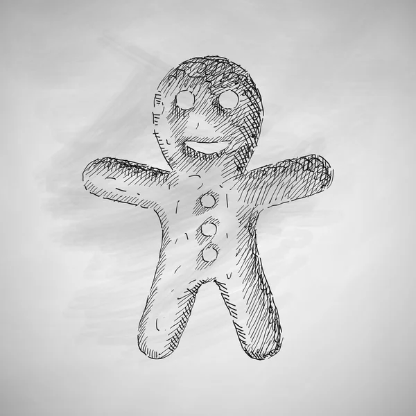 Gingerbread man pictogram — Stockvector