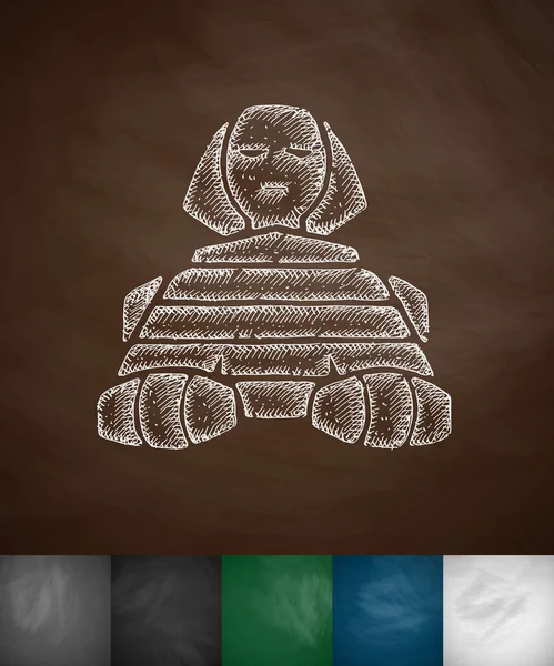 手描きのスフィンクスのアイコン — ストックベクタ