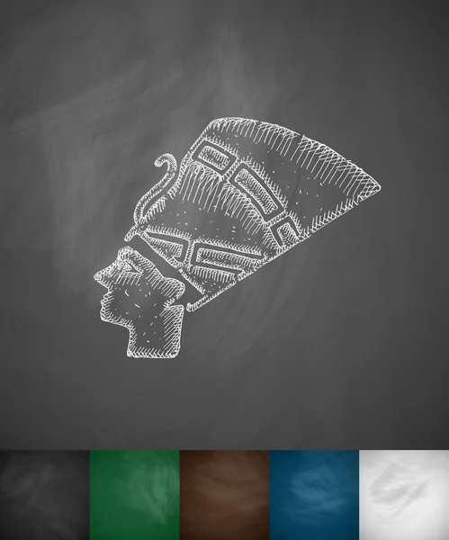 Ręcznie rysowane Nefertiti ikona — Wektor stockowy