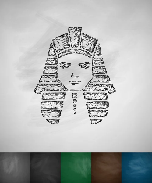 Ručně kreslenou Tutanchamon ikona — Stockový vektor