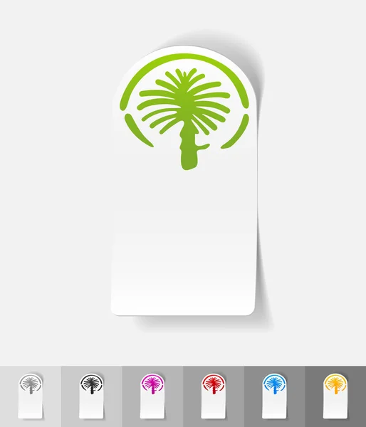 パーム ジュメイラ紙ステッカー — ストックベクタ