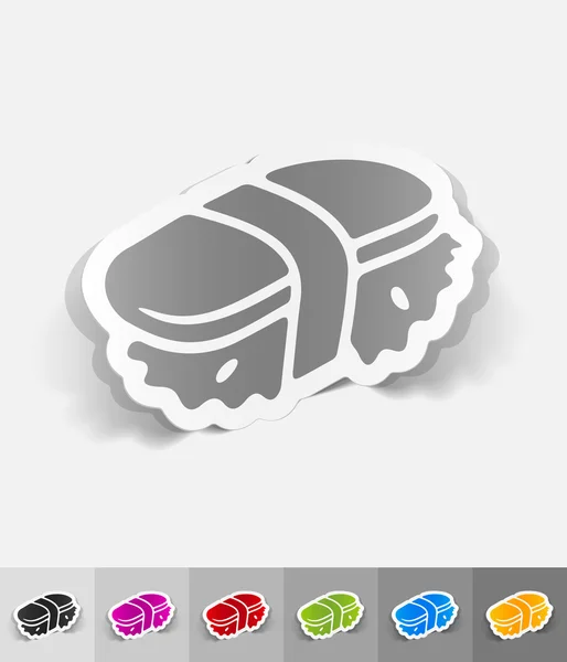 Sushi paper sticker — Stock Vector