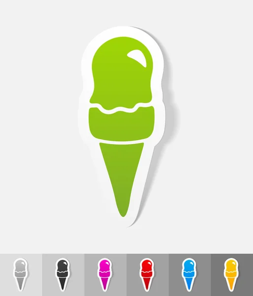 Ice cream paper sticker — Stock Vector