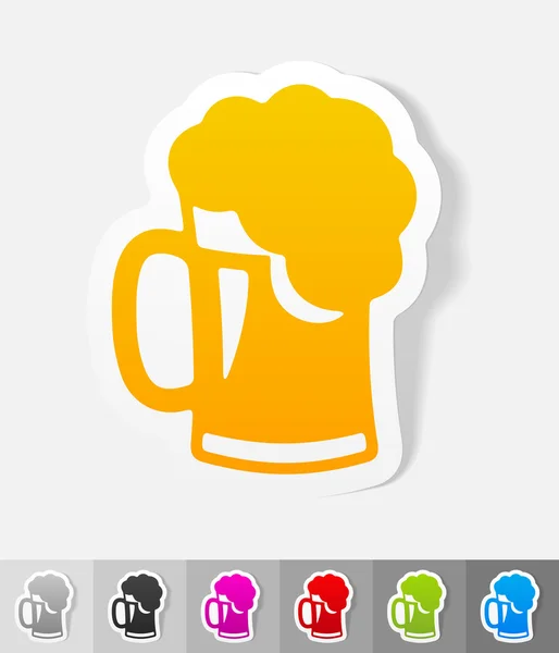 Bier papier sticker — Stockvector