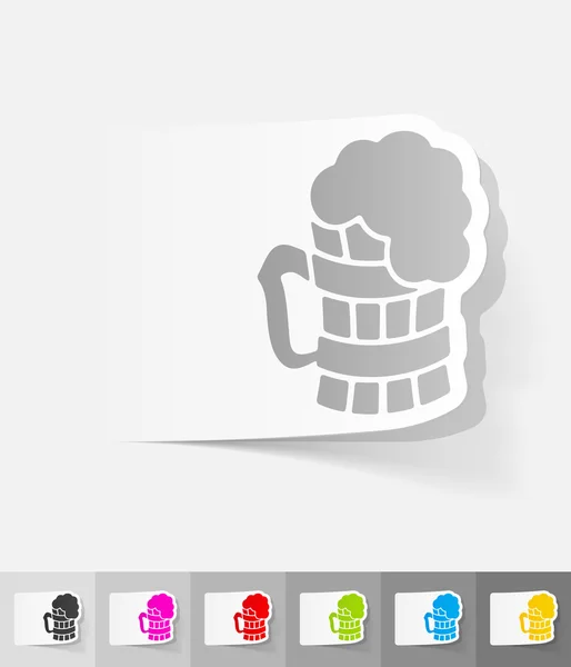 Bier papier sticker — Stockvector