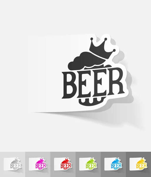 Koning bier papier sticker — Stockvector