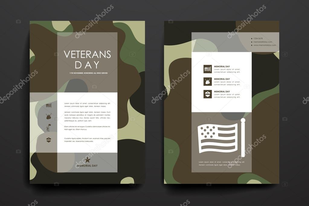 Poster templates in veterans day style