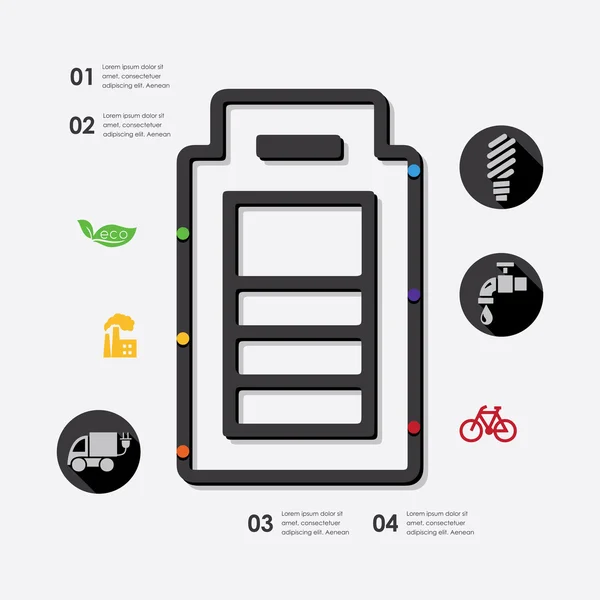 Infografía ecológica con iconos — Archivo Imágenes Vectoriales