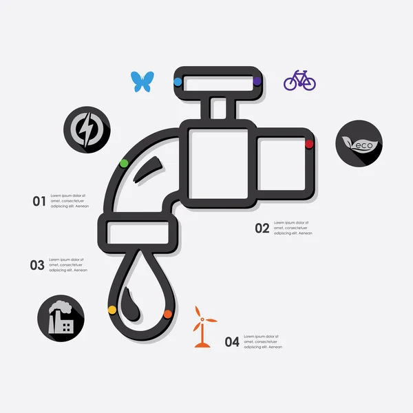 Infográfico de ecologia com ícones — Vetor de Stock