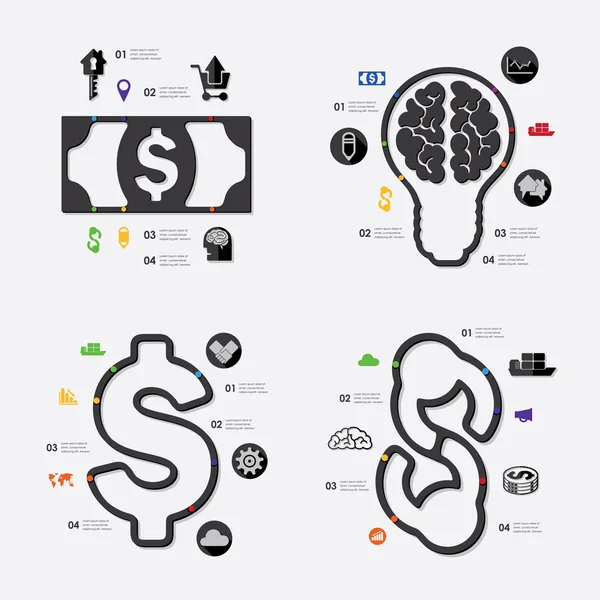 Infografía de negocios con iconos — Archivo Imágenes Vectoriales