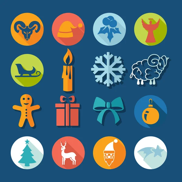 Conjunto de iconos de Navidad — Vector de stock