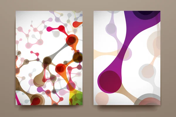 Шаблоны плакатов в молекулярном стиле ДНК — стоковый вектор