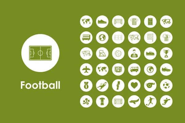 Ensemble d'icônes simples football — Image vectorielle