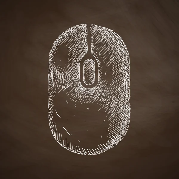 Icono de ratón dibujado a mano — Vector de stock