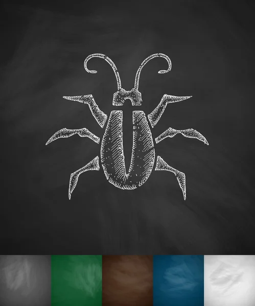 ไอคอนแมลงปีกแข็งที่วาดด้วยมือ — ภาพเวกเตอร์สต็อก