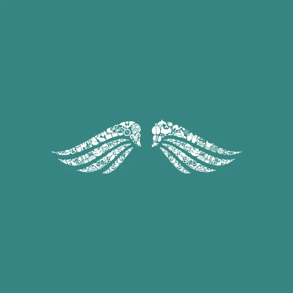 翼形のアイコン — ストックベクタ