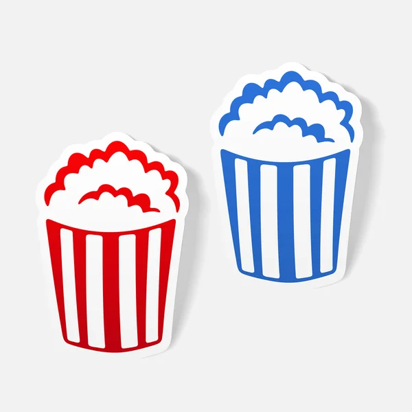 Realistische ontwerpelement: popcorn pictogram — Stockvector