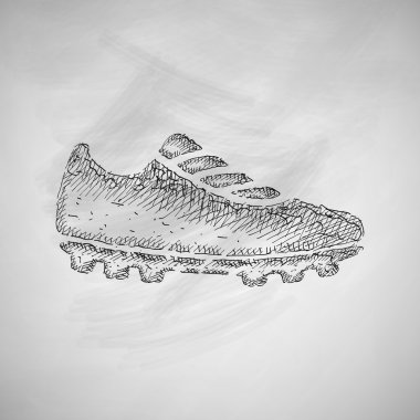 Hand drawn sneakers icon clipart