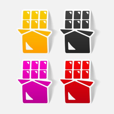 Gerçekçi tasarım öğesi: çikolata simgesi