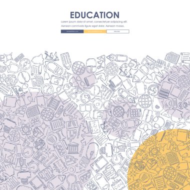 Eğitim Doodle Web sitesi şablon tasarımı